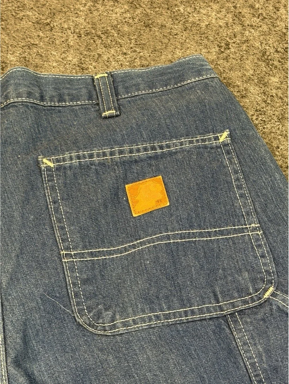 Carhartt Dungaree Fit Carpenter Jeans Mens 33x36 Blue Denim Work Pants B13